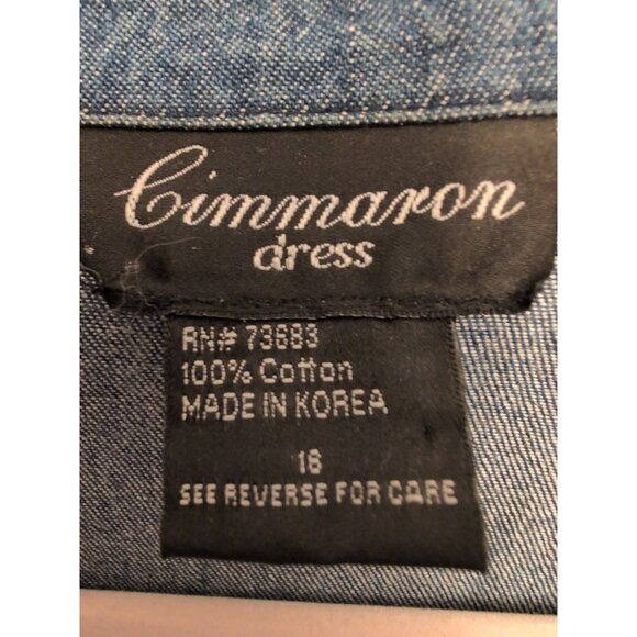 VTG Sz 16 Blue Denim Maxi Dress Y2K 90s Button Front Jumper Teacher Cottagecore - Picture 3 of 7